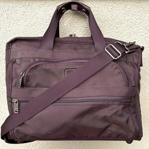 TUMI Canvas and Leather Carryon Duffle Travel Bag Chocolate Brown | Made in USA